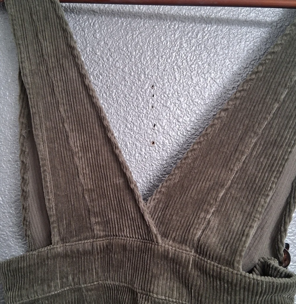 Stylish Forever 21 Olive Corduroy Mini Dress   Size S